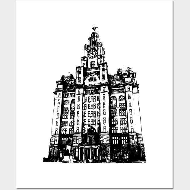 Liverpool Liver Building Vector Wall Art by tribbledesign